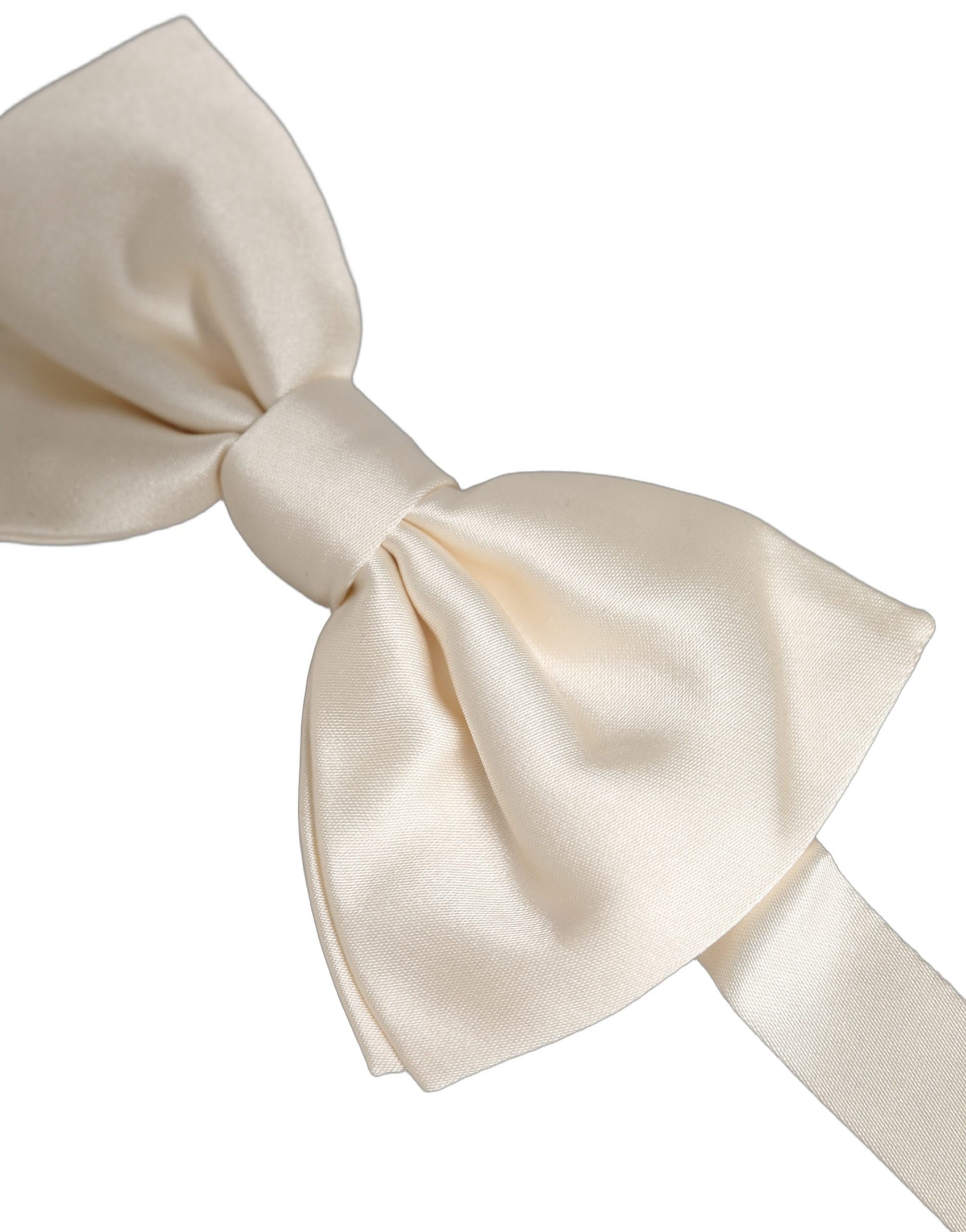 Dolce & Gabbana Men White 100% Silk Adjustable Neck Papillon Bow Tie