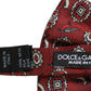 Dolce & Gabbana Men Bordeaux Floral Adjustable Neck Papillon Bow Tie