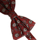 Dolce & Gabbana Men Bordeaux Floral Adjustable Neck Papillon Bow Tie
