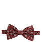 Dolce & Gabbana Men Bordeaux Floral Adjustable Neck Papillon Bow Tie