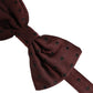 Dolce & Gabbana Burgundy Polka Dot Silk Adjustable Neck Papillon Bow Tie