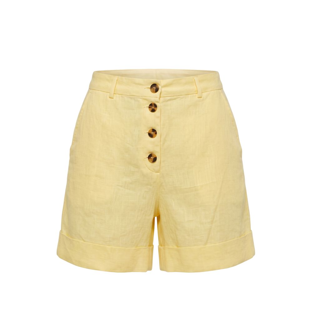 Trussardi Jeans Yellow Flax Women Shorts