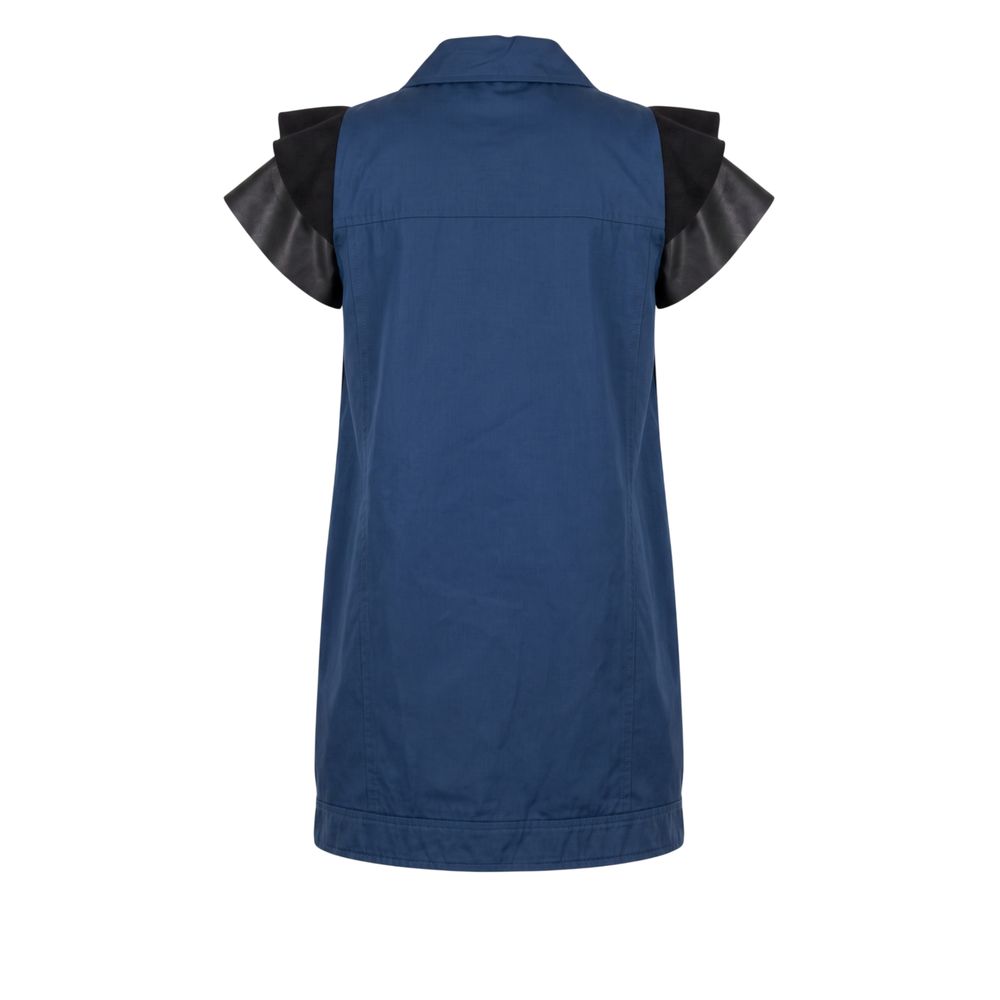 Trussardi Jeans Blue Polyester Women Jacket