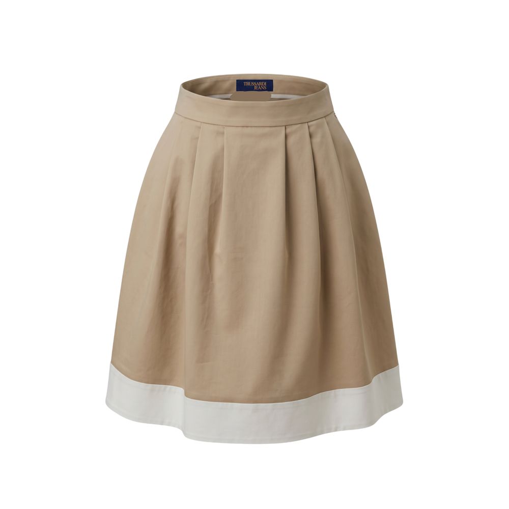 Trussardi Jeans Beige Cotton Women Skirt