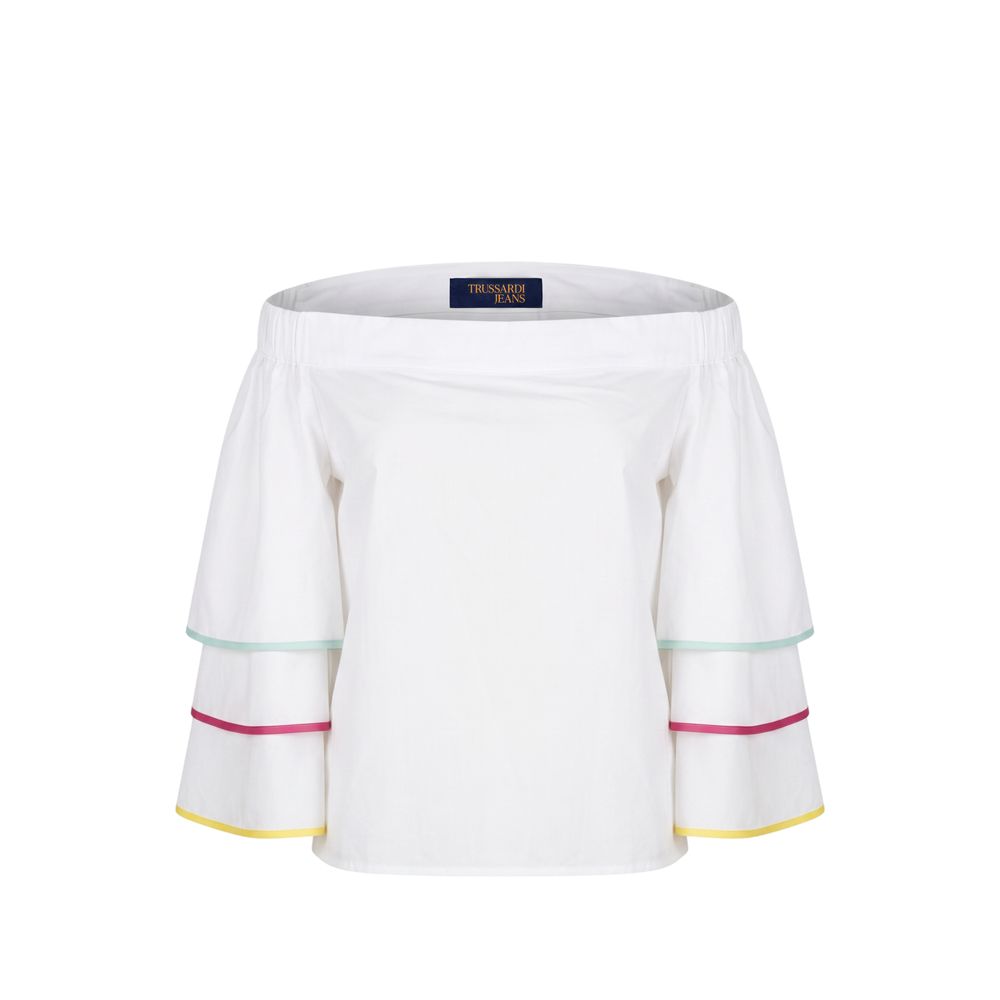 Trussardi Jeans White Cotton Women Shirt