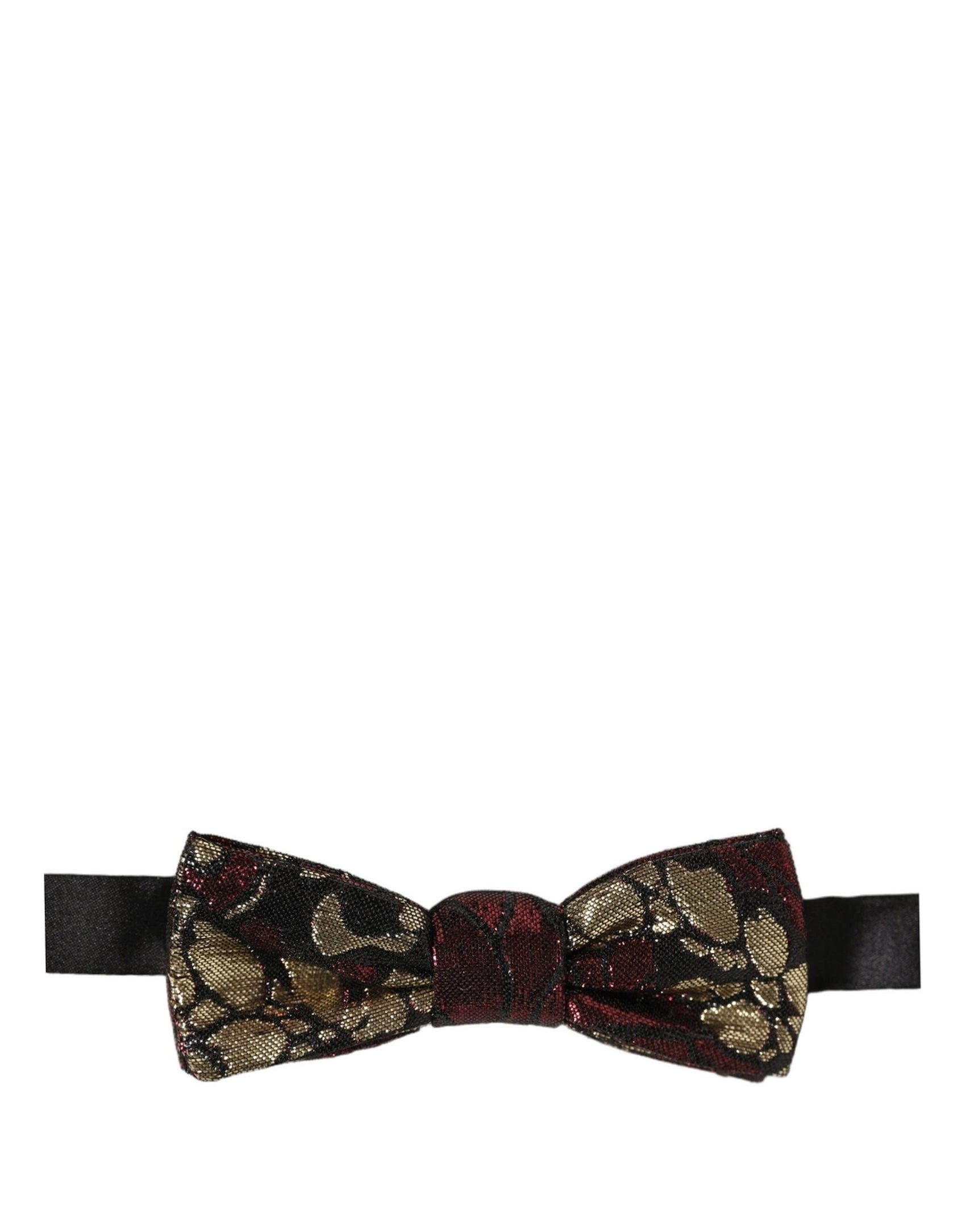 Dolce & Gabbana Multicolor Floral Jacquard Adjustable Neck Papillon Bow Tie