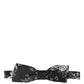 Dolce & Gabbana Black Floral Silk Adjustable Neck Men Papillon Bow Tie