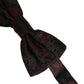 Dolce & Gabbana Burgundy Paisley Silk Adjustable Neck Papillon Bow Tie
