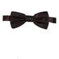 Dolce & Gabbana Burgundy Paisley Silk Adjustable Neck Papillon Bow Tie