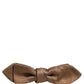 Dolce & Gabbana Men Brown Gold Silk Adjustable Neck Papillon Bow Tie