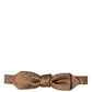 Dolce & Gabbana Men Brown Gold Silk Adjustable Neck Papillon Bow Tie