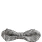 Dolce & Gabbana Men Silver Black Polka Dot Adjustable Neck Papillon Bow Tie