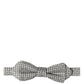Dolce & Gabbana Men Silver Black Polka Dot Adjustable Neck Papillon Bow Tie
