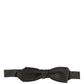 Dolce & Gabbana Men Black Dotted Silk Adjustable Neck Papillon Bow Tie