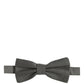 Dolce & Gabbana Men Gray Silk Patterned Adjustable Neck Papillon Bow Tie