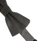 Dolce & Gabbana Men Gray Silk Patterned Adjustable Neck Papillon Bow Tie