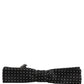 Dolce & Gabbana Black White Polka Dot Adjustable Neck Papillon Bow Tie