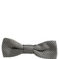 Dolce & Gabbana Men Gray Silk Patterned Adjustable Neck Papillon Bow Tie
