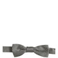 Dolce & Gabbana Men Gray Silk Patterned Adjustable Neck Papillon Bow Tie