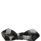 Dolce & Gabbana Black White Checkered Adjustable Neck Papillon Bow Tie