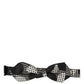 Dolce & Gabbana Black White Checkered Adjustable Neck Papillon Bow Tie