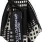 Dolce & Gabbana Black White Checkered Adjustable Neck Papillon Bow Tie