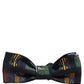 Dolce & Gabbana Men Blue Flags 100% Silk Adjustable Neck Papillon Bow Tie