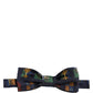 Dolce & Gabbana Men Blue Flags 100% Silk Adjustable Neck Papillon Bow Tie