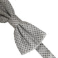 Dolce & Gabbana Men Black Gray Polka Dot Adjustable Neck Papillon Bow Tie