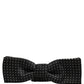 Dolce & Gabbana Black White Polka Dot Adjustable Neck Papillon Bow Tie