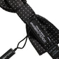 Dolce & Gabbana Black White Polka Dot Adjustable Neck Papillon Bow Tie