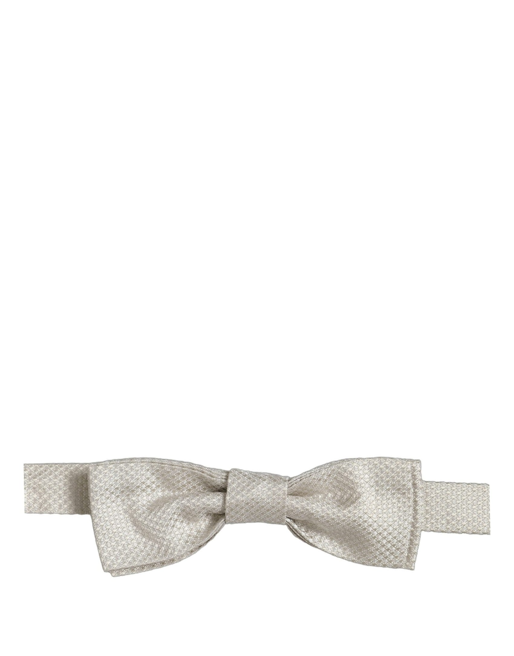Dolce & Gabbana Men White 100% Silk Adjustable Neck Papillon Bow Tie