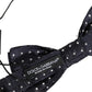 Dolce & Gabbana Black White Polka Dot Adjustable Neck Papillon Bow Tie