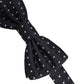 Dolce & Gabbana Black White Polka Dot Adjustable Neck Papillon Bow Tie