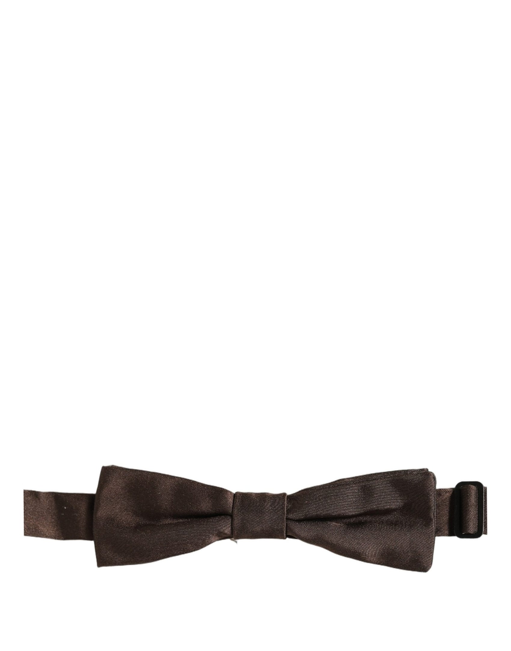 Dolce & Gabbana Men Brown 100% Silk Adjustable Neck Papillon Bow Tie