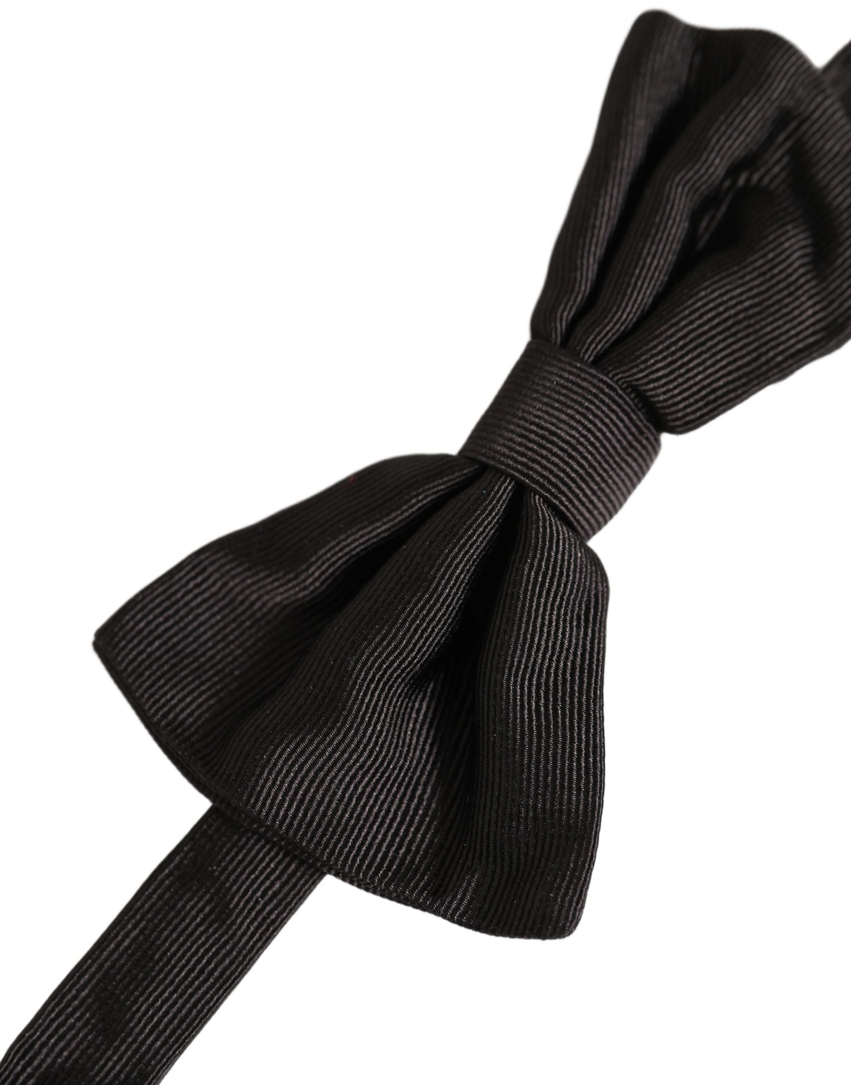 Dolce & Gabbana Men Black 100% Silk Adjustable Neck Papillon Bow Tie