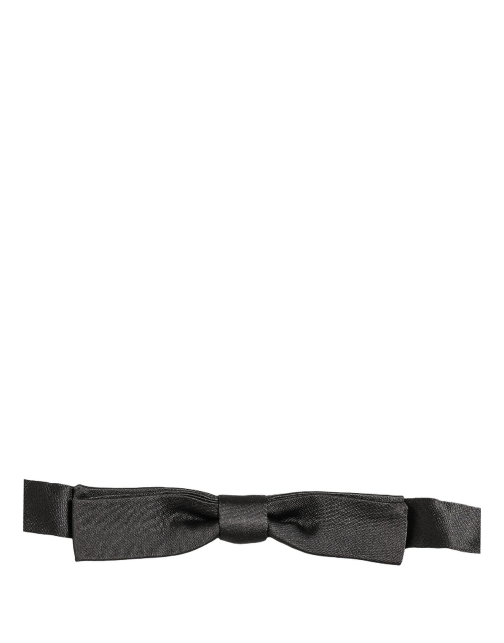 Dolce & Gabbana Men Black 100% Silk Adjustable Neck Papillon Bow Tie