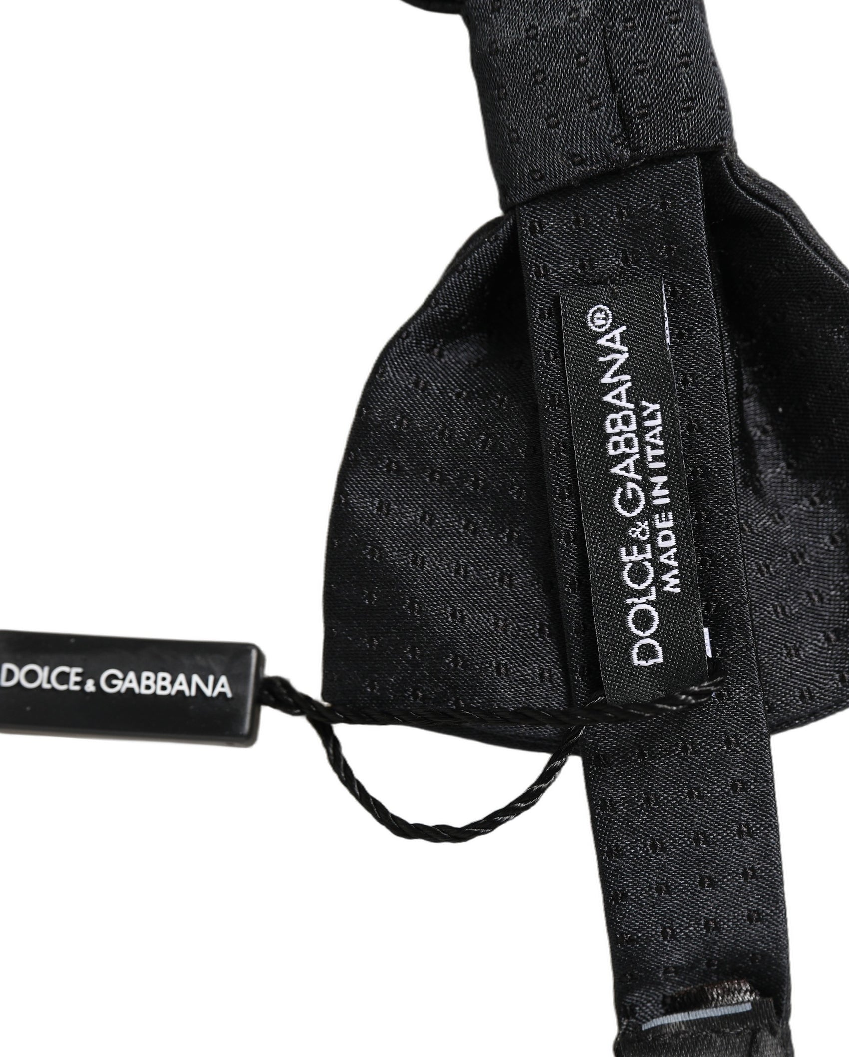 Dolce & Gabbana Men Black 100% Silk Adjustable Neck Papillon Bow Tie