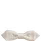 Dolce & Gabbana Men White 100% Silk Adjustable Neck Papillon Bow Tie