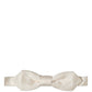 Dolce & Gabbana Men Off White Silk Adjustable Neck Papillon Bow Tie