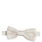 Dolce & Gabbana Men Off White Silk Adjustable Neck Papillon Bow Tie
