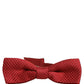 Dolce & Gabbana Men Red Polka Dot Silk Adjustable Neck Papillon Bow Tie