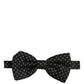 Dolce & Gabbana Men Black Patterned Adjustable Neck Papillon Bow Tie