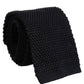 Dolce & Gabbana Men Black 100% Silk Adjustable Men Tied Necktie Tie