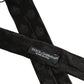 Dolce & Gabbana Men Black Crown Print Silk Adjustable Tied Necktie Tie