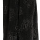 Dolce & Gabbana Men Black Crown Print Silk Adjustable Tied Necktie Tie
