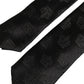 Dolce & Gabbana Men Black Crown Print Silk Adjustable Tied Necktie Tie