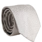 Dolce & Gabbana Men Gray 100% Silk Textured Adjustable Tied Necktie Tie