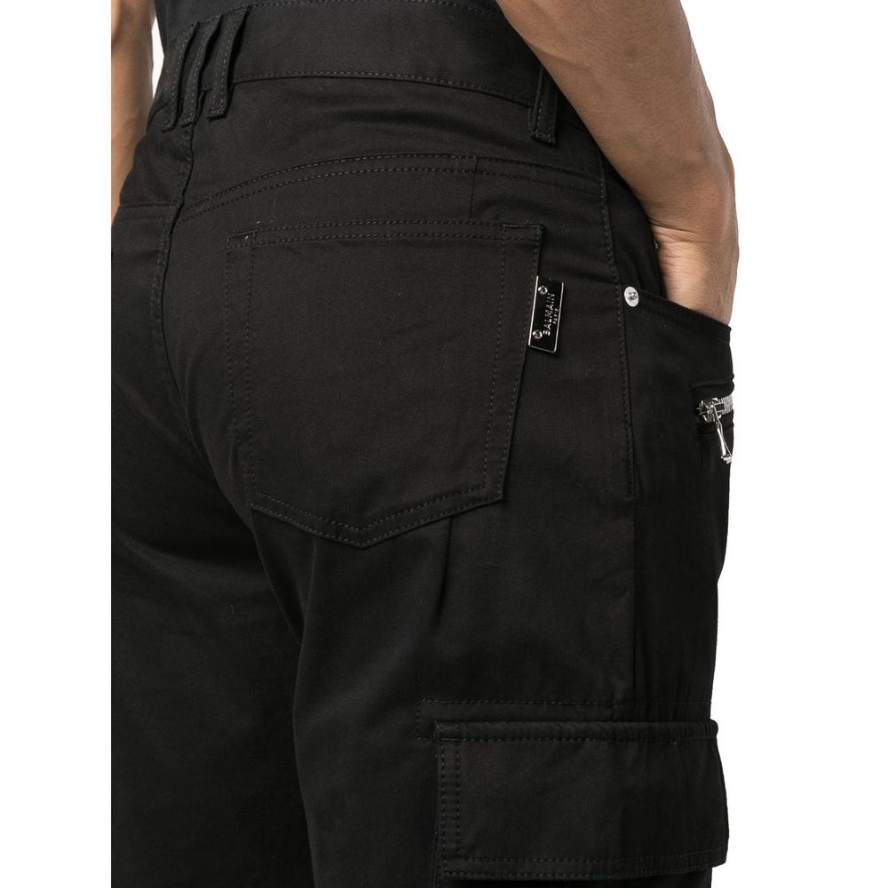 Balmain Black Cotton Cargo Pants