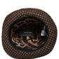 Dolce & Gabbana Brown Checkered Wool Tweed Fedora Capello Hats